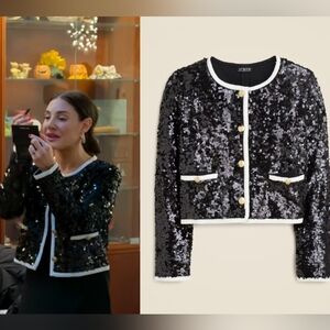 NWOT J.Crew Mariner Jersey Lady Jacket With Sequins